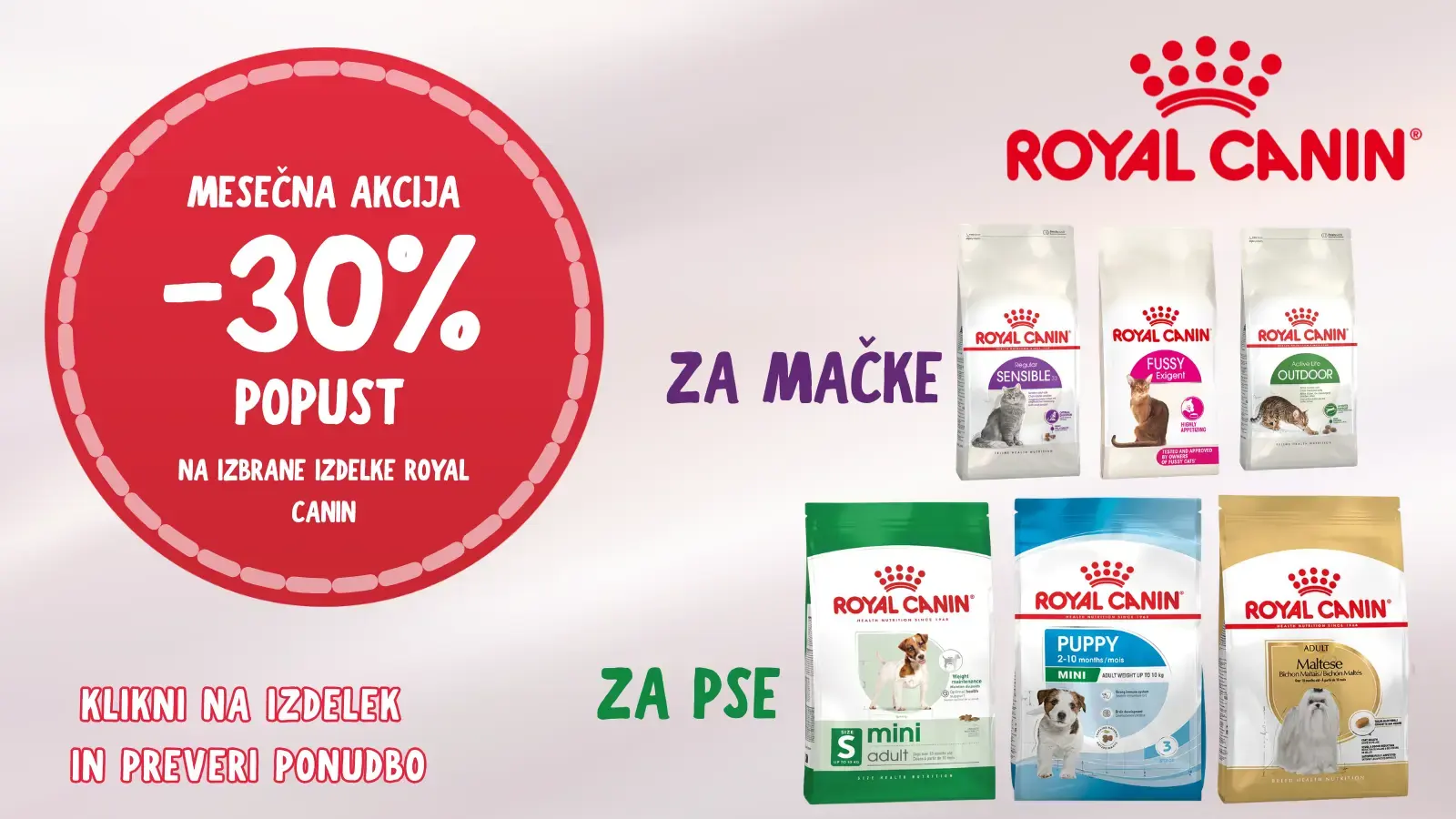 -30% popust na izbrane izdelke Royal Canin